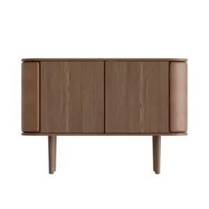 Umage Treasures dressoir 2 deuren donkere eik - Brown faux leather