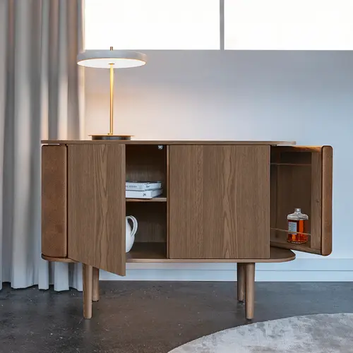 Umage Treasures dressoir 2 deuren donkere eik - Brown faux leather