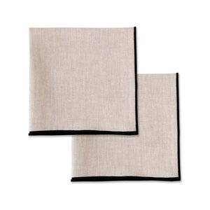 Kulu Club Serviettes beige en lin - lot de 2
