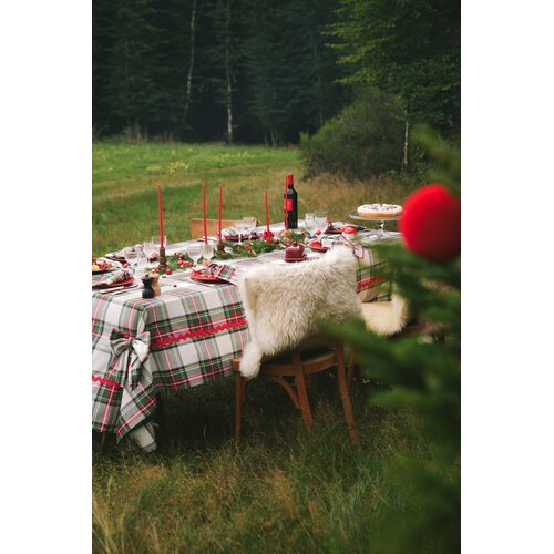 Maison Dînette Highland snow tafelkleed 250 x 170 Maison Dînette Highland snow tafelkleed 250 x 170