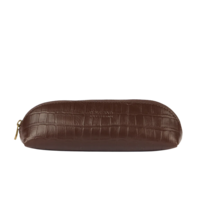 Pennenzak small croco leer - Chocolate