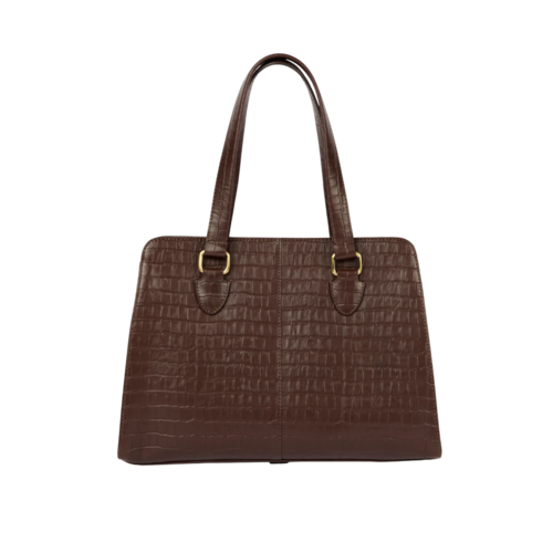 O My Bag Blair handtas - Chocolate Croco Leather O My Bag Blair handtas - Chocolate Croco Leather