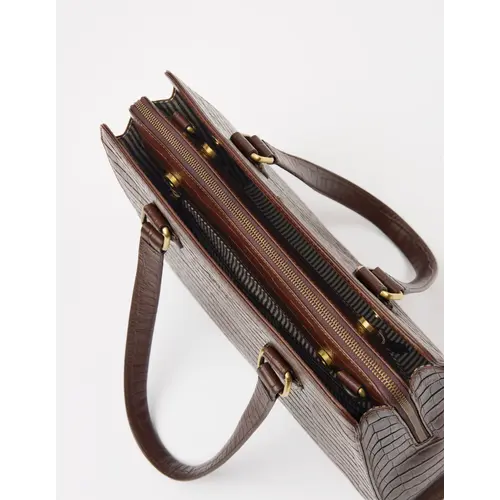 O My Bag Blair handtas - Chocolate Croco Leather O My Bag Blair handtas - Chocolate Croco Leather