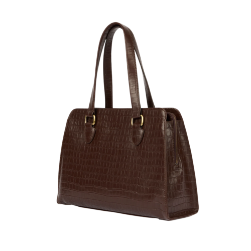 O My Bag Blair handtas - Chocolate Croco Leather O My Bag Blair handtas - Chocolate Croco Leather