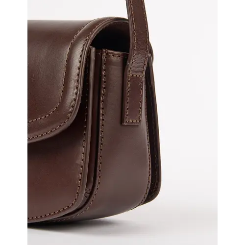 O My Bag Kendalini handtas - klassiek leder chocolade O My Bag Kendalini handtas - klassiek leder chocolade