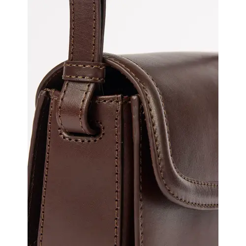 O My Bag Kendalini handtas - klassiek leder chocolade O My Bag Kendalini handtas - klassiek leder chocolade