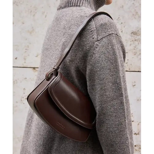 O My Bag Kendalini handtas - klassiek leder chocolade O My Bag Kendalini handtas - klassiek leder chocolade