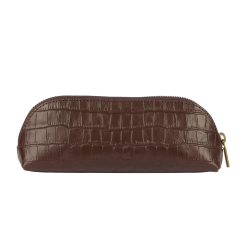 O My Bag Pennenzak large croco leer - Chocolate O My Bag Pennenzak large croco leer - Chocolate