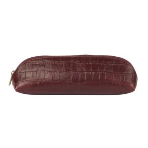 O My Bag Trousse small croco cuir - Dark Cherry