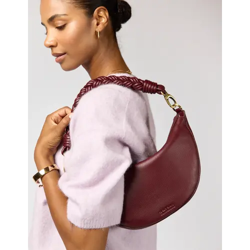 O My Bag Leo handtas - soft grain leder kersenrood - 2 riemen