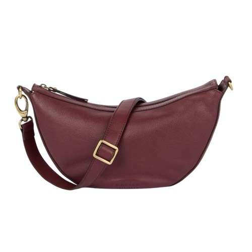O My Bag Leo handtas - soft grain leder kersenrood - 2 riemen