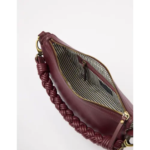 O My Bag Leo handtas - soft grain leder kersenrood - 2 riemen