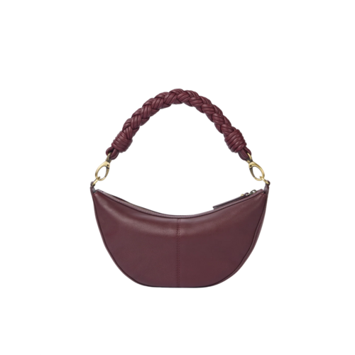 O My Bag Leo handtas - soft grain leder kersenrood - 2 riemen