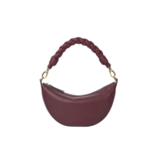 O My Bag Leo handtas - soft grain leder kersenrood - 2 riemen