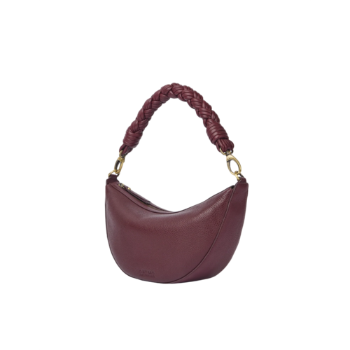 O My Bag Leo handtas - soft grain leder kersenrood - 2 riemen