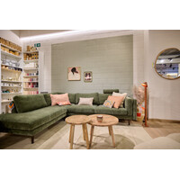 Sigge hoeksofa stof wildflower forest green - poten 141 walnut