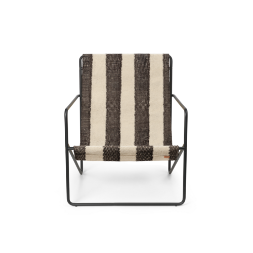 Ferm Living Desert loungestoel Black Off-white/Chocolate - TOONZAALMODEL