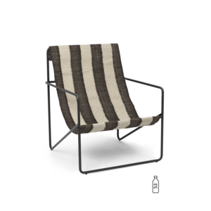 Ferm Living Desert fauteuil lounge Black Off-white/Chocolate - MODÈLE D'EXPOSITION