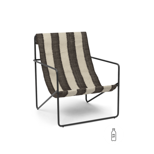 Ferm Living Desert loungestoel Black Off-white/Chocolate - TOONZAALMODEL