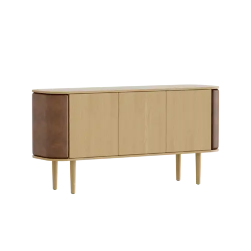 Umage Treasures dressoir 3 deuren eik - Brown faux leather