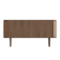 Treasures dressoir 3 deuren donkere eik - Brown faux leather