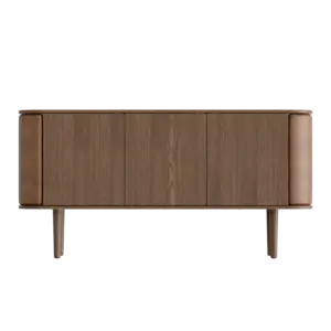 Umage Treasures buffet 3 portes en chêne foncé - Brown faux leather Umage Treasures buffet 3 portes en chêne foncé - Brown faux leather