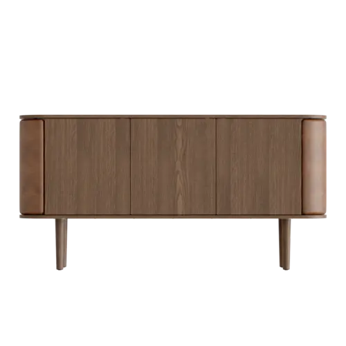 Umage Treasures dressoir 3 deuren donkere eik - Brown faux leather