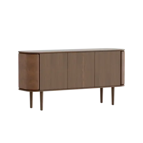 Umage Treasures dressoir 3 deuren donkere eik - Brown faux leather