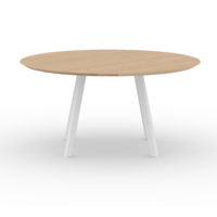 New Classic table à manger cadre blanc - plateau: chêne naturel Ø140 - MODÈLE D'EXPOSITION