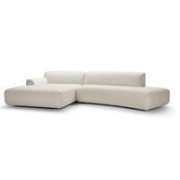 Emily sofa chaise longue + open eind - Linen natural - Luxe comfort
