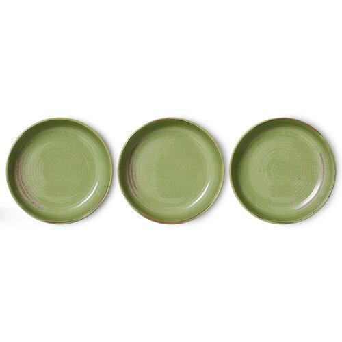 HKLiving Chef ceramics diep bord L moss