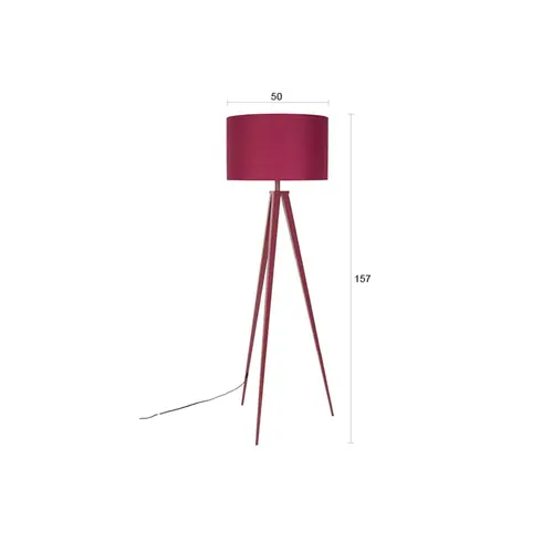 Zuiver Tripod vloerlamp marsala rood