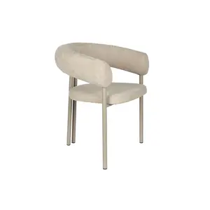 Zuiver Heels eetkamerstoel met armleuningen beige