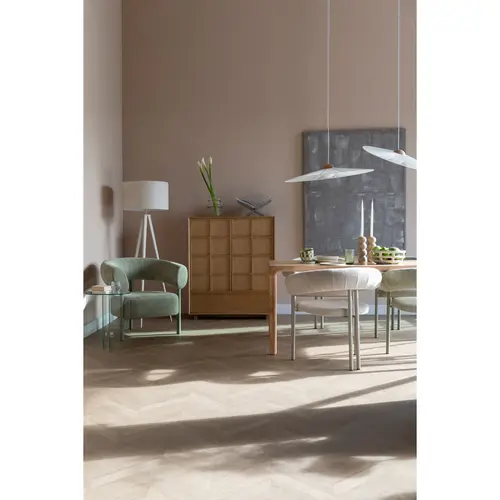 Zuiver Heels eetkamerstoel met armleuningen beige