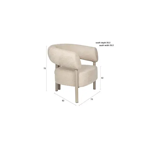 Zuiver Heels loungestoel beige