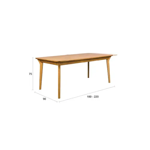 Zuiver Ellen verlengbare eettafel 180/220 cm naturel