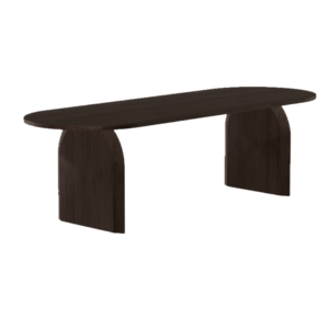 Studio Henk Table à manger ovale plate pied Slot en chêne fumé teinté 300 x 100