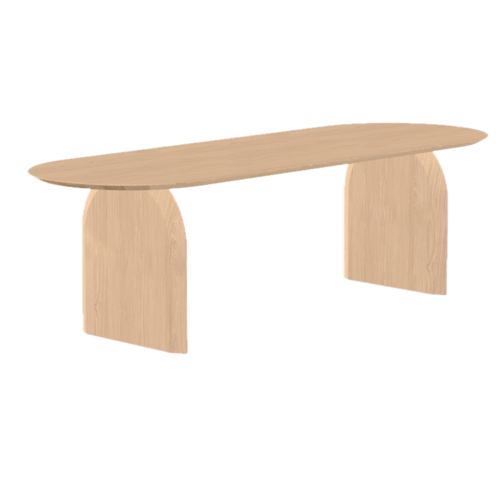 Studio Henk Plat ovaal eettafel Slot onderstel - eik hardwaxolie light 220 x 100