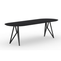 Butterfly plat ovale eettafel zwarte beits eiken 200