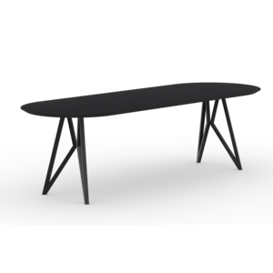 Studio Henk Butterfly plat ovale eettafel zwarte beits eiken 200