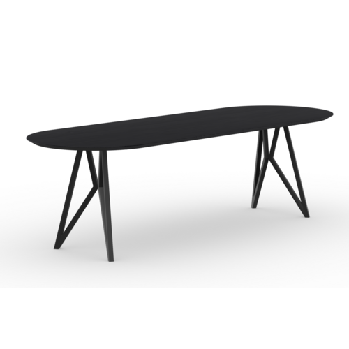 Studio Henk Butterfly plat ovale eettafel zwarte beits eiken 200