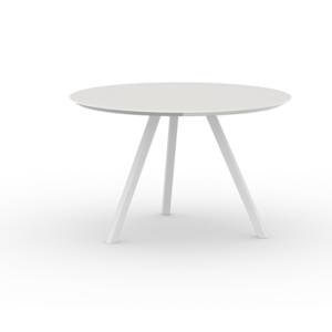 Studio Henk Table à manger ronde pied New classic en chêne laqué blanc Ø 100