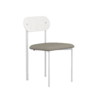 Oblique stoel wit frame witte rugleuning brema beige05 - TOONZAALMODEL