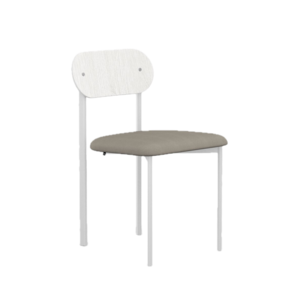 Studio Henk Oblique chaise cadre blanc dossier blanc brema beige05 - MODÈLE D'EXPOSITION