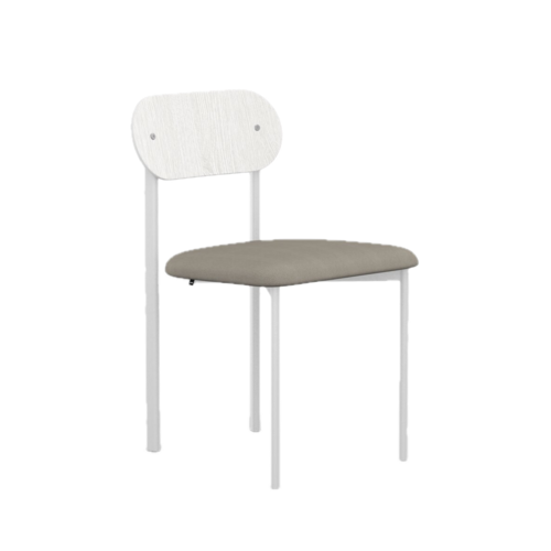 Studio Henk Oblique stoel wit frame witte rugleuning brema beige05 - TOONZAALMODEL