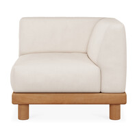 Monocle outdoor modulaire sofa teak zitbank met L arm