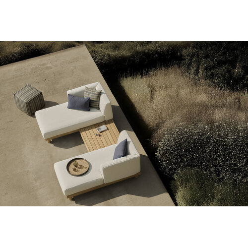 Ethnicraft Monocle outdoor modulaire sofa teak loungebed met L arm