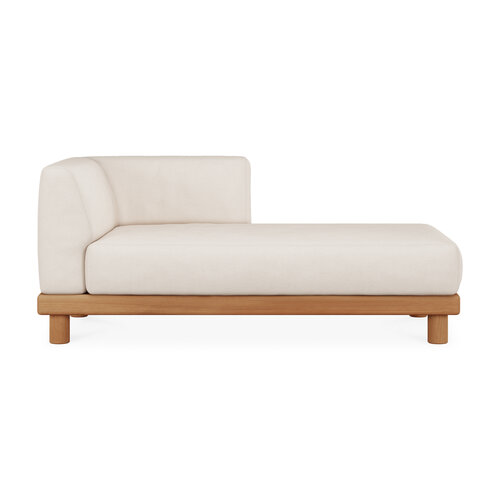 Ethnicraft Monocle outdoor modulaire sofa teak loungebed met L arm