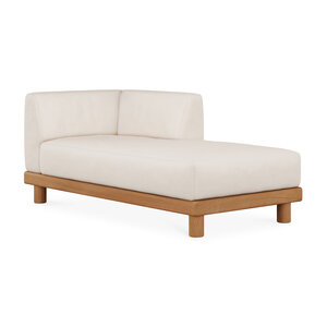 Ethnicraft Monocle outdoor modulaire sofa teak loungebed met R arm Ethnicraft Monocle outdoor modulaire sofa teak loungebed met R arm