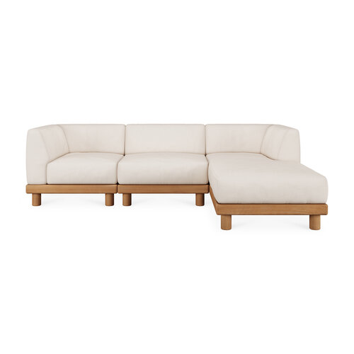Ethnicraft Monocle outdoor modulaire sofa teak loungebed met R arm
